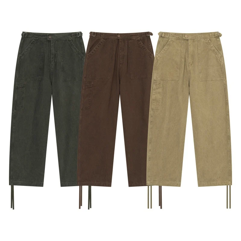 Damen High‑Waist Utility-Cargo-Hose mit geradem Bein, aufgesetzten Taschen und verstellbaren Saumbändern Nord Taschen