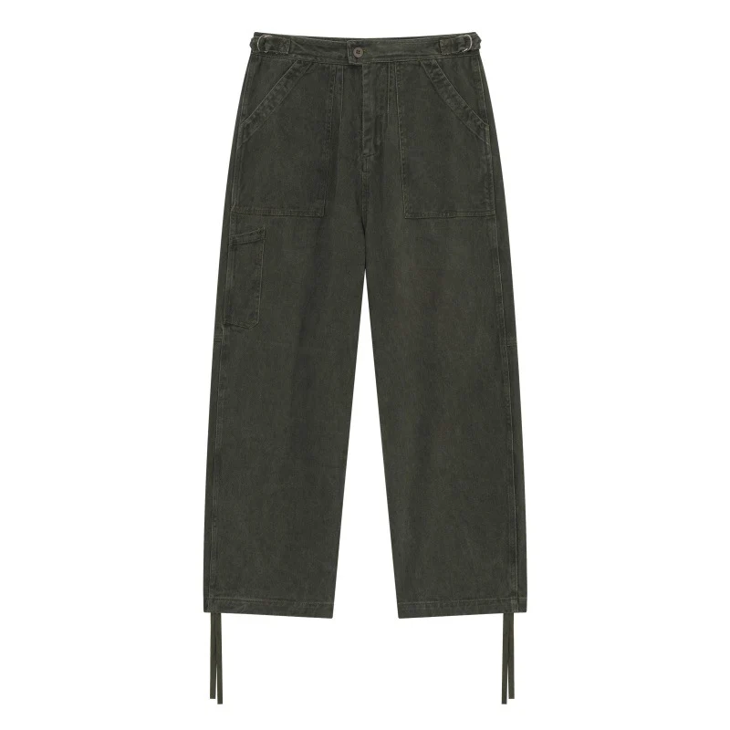 Damen High‑Waist Utility-Cargo-Hose mit geradem Bein, aufgesetzten Taschen und verstellbaren Saumbändern Nord Taschen