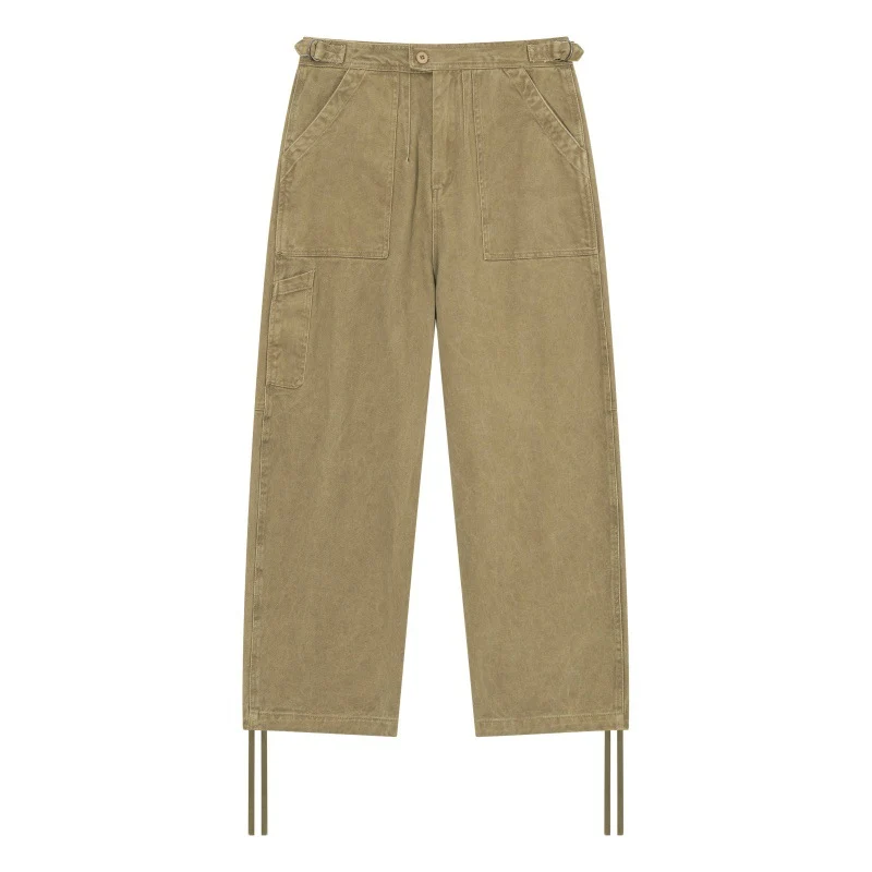Damen High‑Waist Utility-Cargo-Hose mit geradem Bein, aufgesetzten Taschen und verstellbaren Saumbändern Nord Taschen