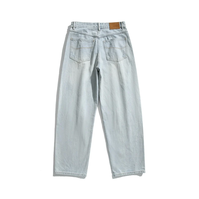 Damen High‑Waist Relaxed‑Straight Jeans mit Destroy‑Effekt und weitem Bein Nord Taschen