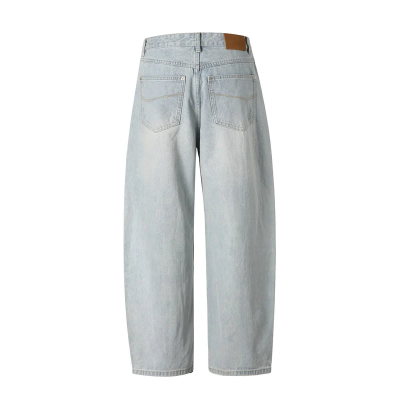 Damen High‑Waist Relaxed‑Straight Jeans mit Destroy‑Effekt und weitem Bein Nord Taschen