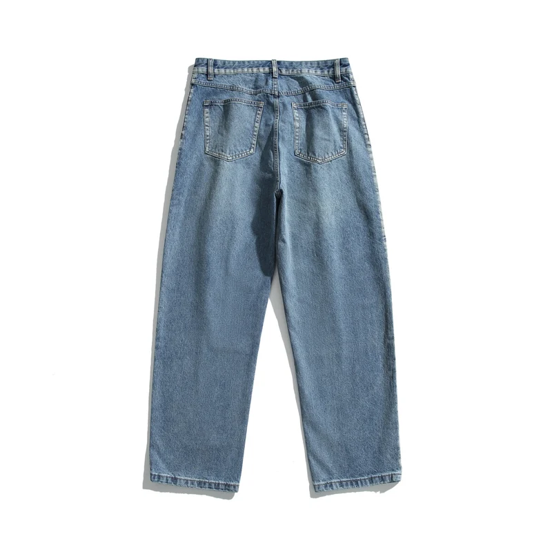 Damen High‑Waist Jeanshose mit Bundfalten, weitem Bein und Vintage‑Waschung Nord Taschen