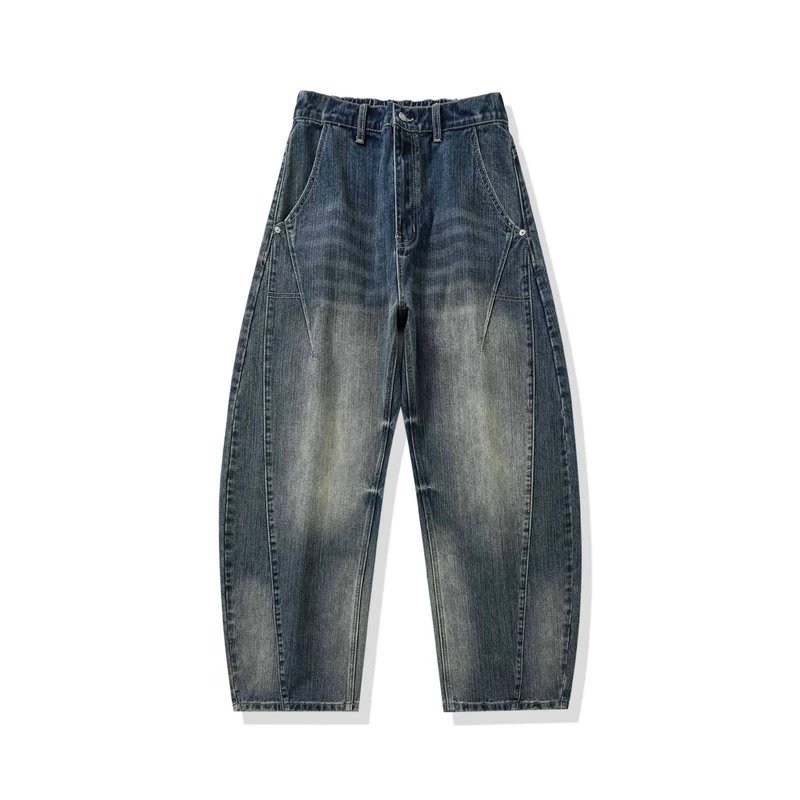 Damen High‑Waist Cargo-Jeans mit markanten Teilungsnähten und funktionalen Pattentaschen Nord Taschen
