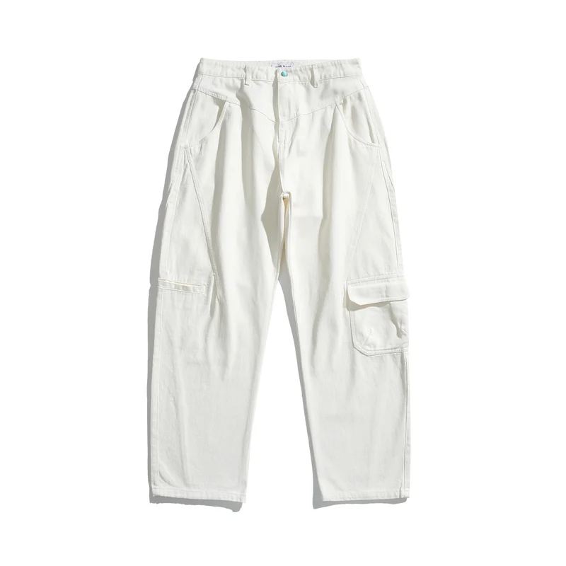 Damen High‑Waist Cargo‑Hose aus robustem Denim mit großen Pattentaschen Nord Taschen