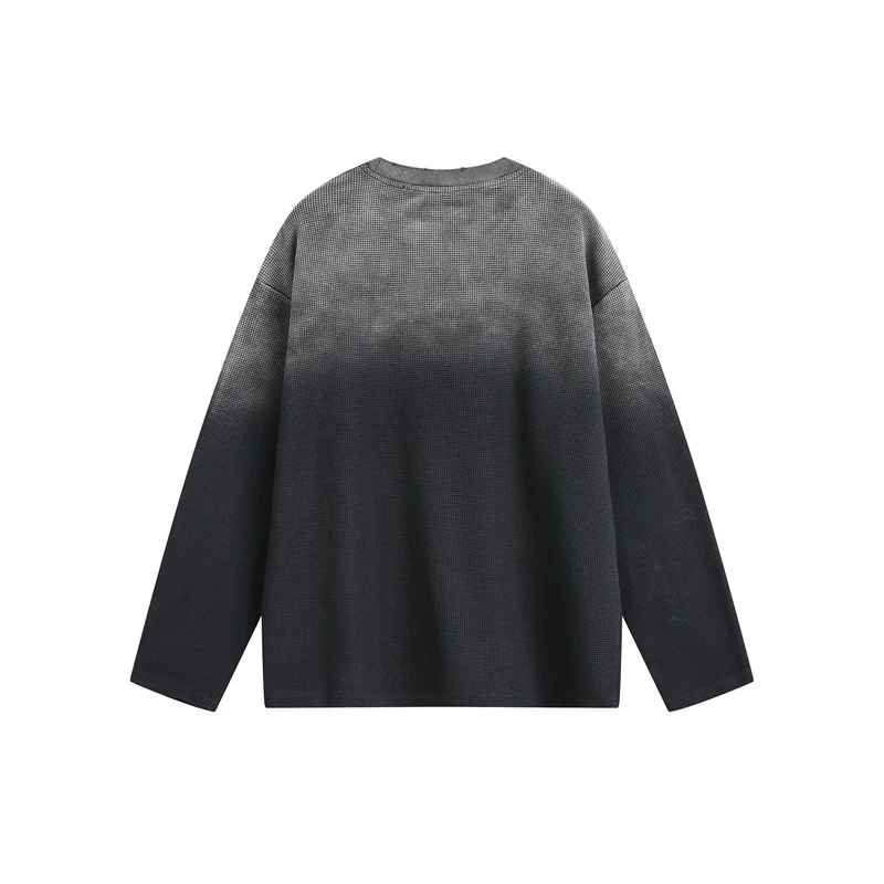 Unisex Oversize-Longsleeve Sweatshirt mit Dip-Dye, großflächigem Grafikprint und Brusttasche Nord Taschen
