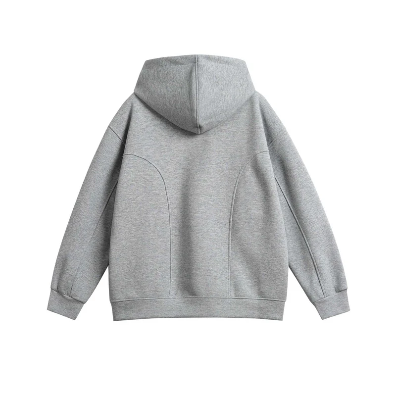 Unisex Oversize Kapuzenpullover mit Druckknopffunnel und Teilungsnähten Nord Taschen