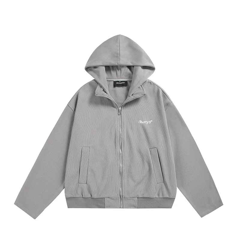 Unisex Oversize-Kapuzenjacke mit Zwei-Wege-Reißverschluss, geradem Saum und dezentem Logo-Emblem Nord Taschen