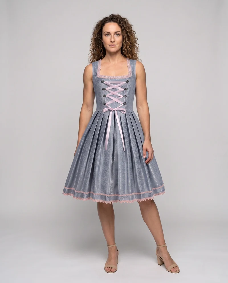 Dirndl Kleid für Damen mit floralen Applikationen und elegantem Taillengürtel Nord Taschen