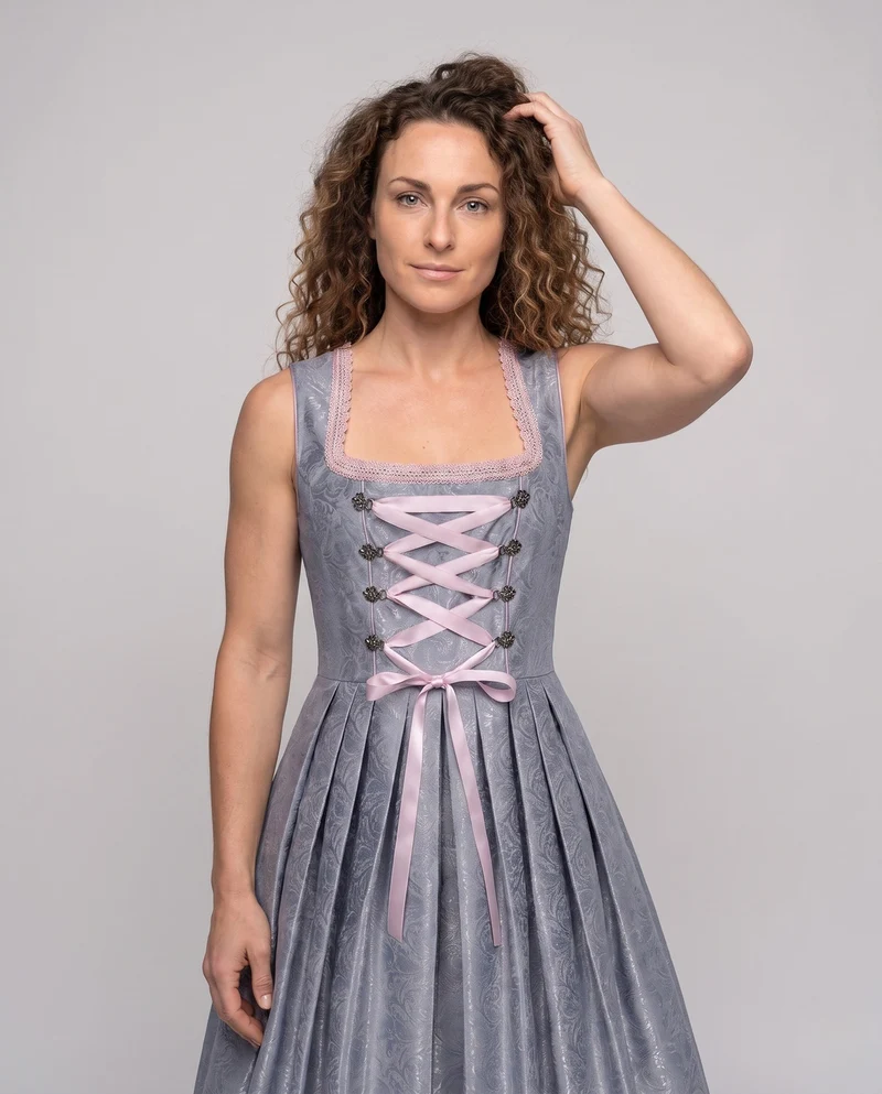 Dirndl Kleid für Damen mit floralen Applikationen und elegantem Taillengürtel Nord Taschen