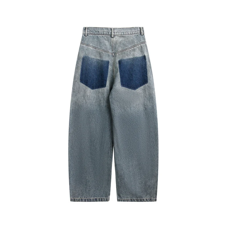 Damen High‑Waist Baggy-Jeans mit aufgesetzten Fronttaschen und Destroy-Details Nord Taschen