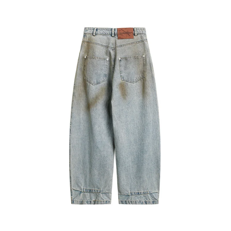 Damen High‑Waist Baggy‑Denim Culotte mit markanten Teilnähten und legerer Weite Nord Taschen
