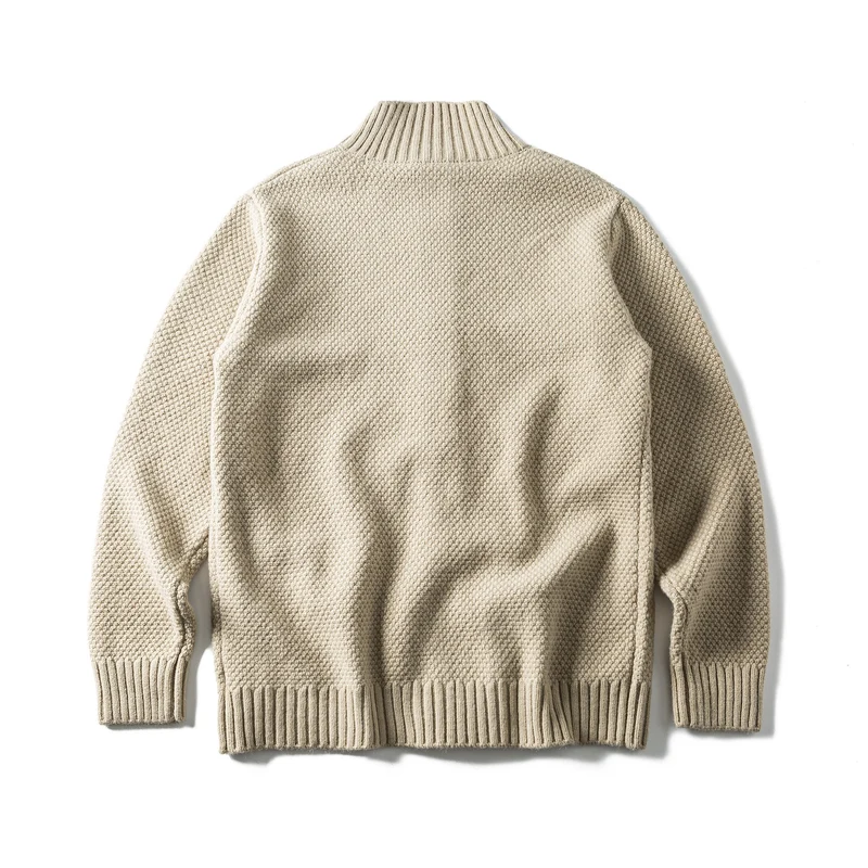 Damen Grobstrick-Cardigan mit hohem Rippkragen, Knopfleiste und aufgesetzten Taschen Nord Taschen