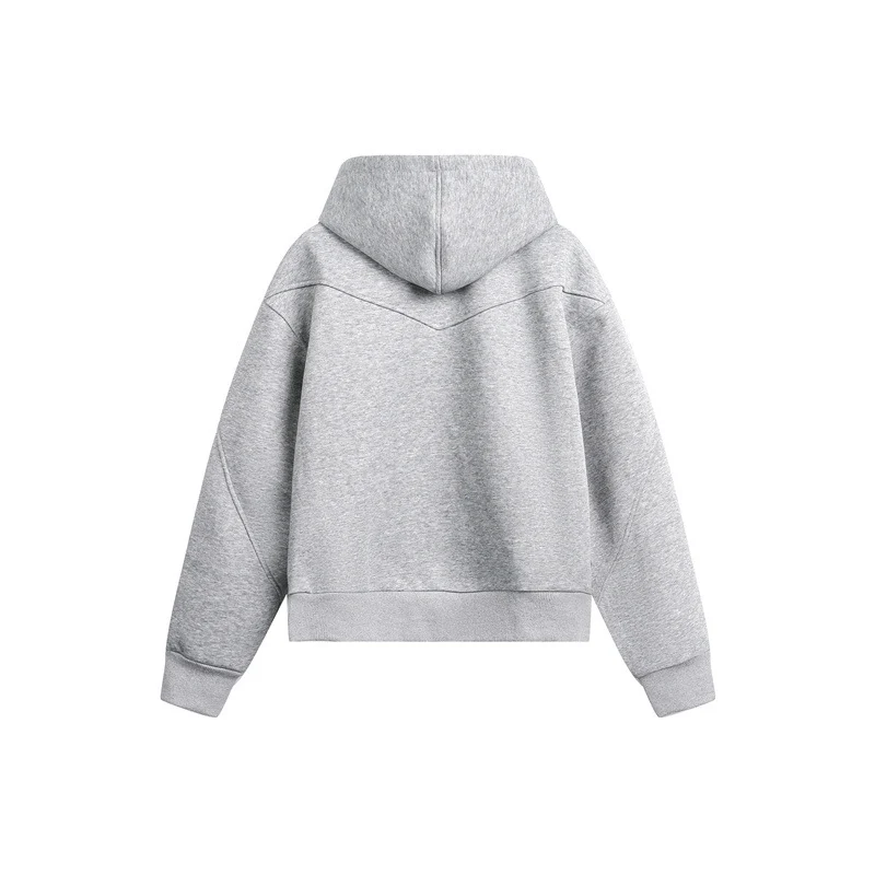 Unisex Oversize Kapuzen-Sweatjacke mit Zwei-Wege-Reißverschluss Nord Taschen