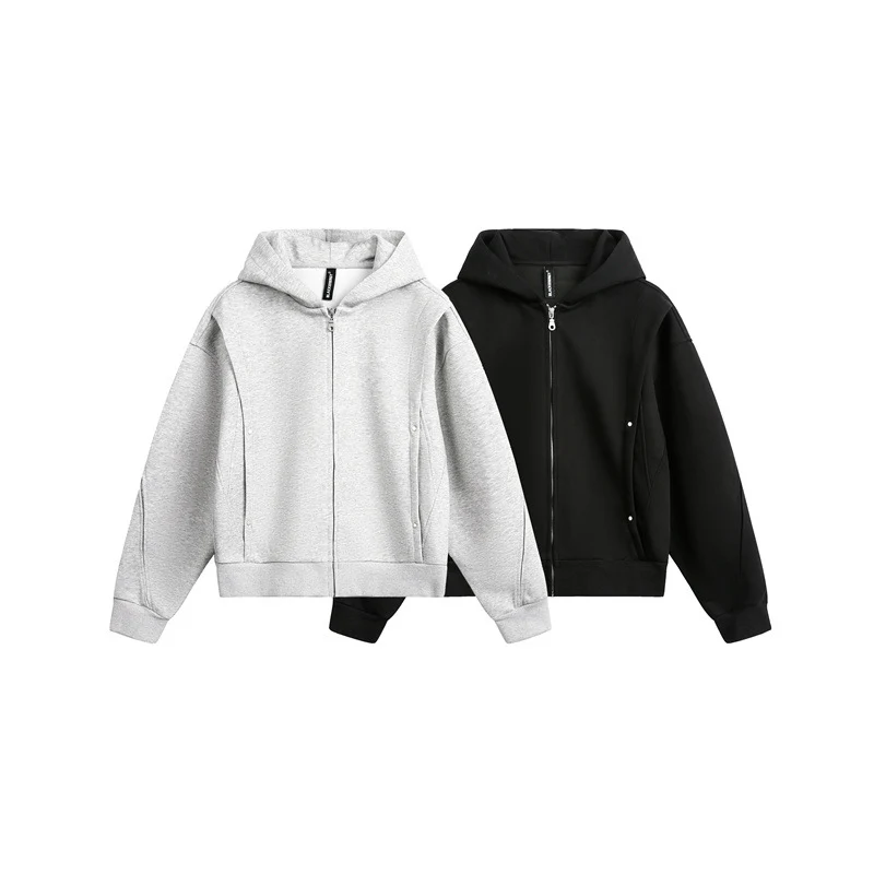 Unisex Oversize Kapuzen-Sweatjacke mit Reißverschluss und verdeckten Seitentaschen Nord Taschen