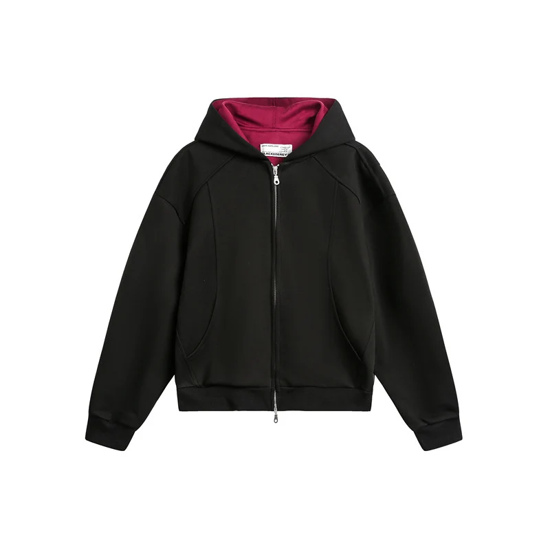 Unisex Oversize Kapuzen-Sweatjacke aus French-Terry mit Raglanärmeln und Zweiwegreißverschluss Nord Taschen