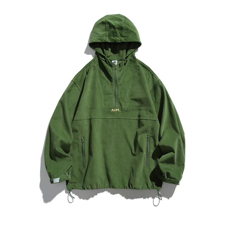 Unisex Oversize Kapuzen-Anorak mit Halbzip, Tunnelzug und Reißverschlusstaschen Nord Taschen