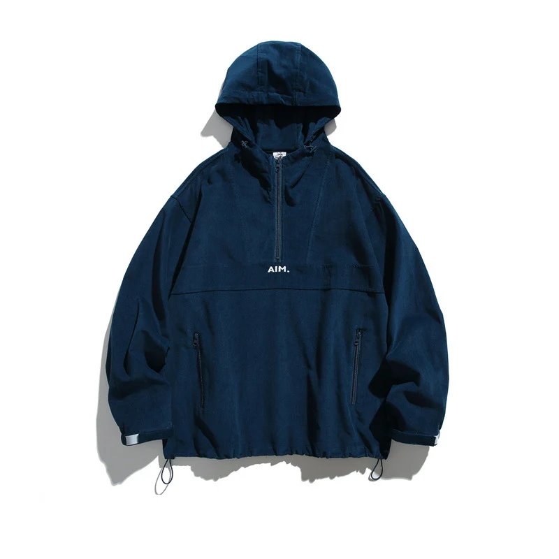 Unisex Oversize Kapuzen-Anorak mit Halbzip, Tunnelzug und Reißverschlusstaschen Nord Taschen