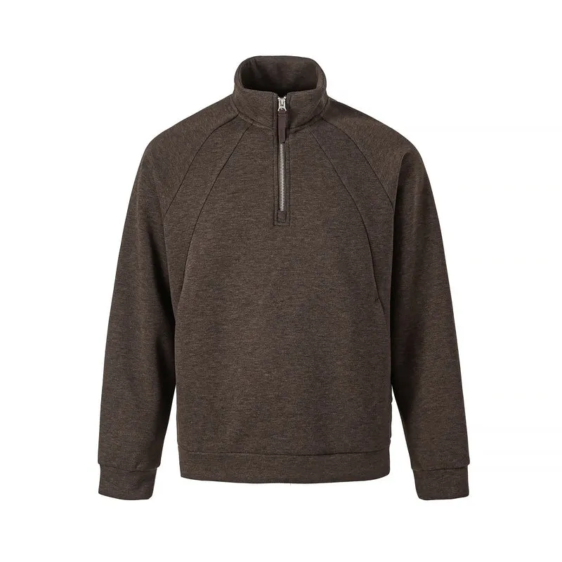 Unisex Halb‑Zip Oversize Sweatshirt mit Stehkragen und Raglanärmeln Nord Taschen