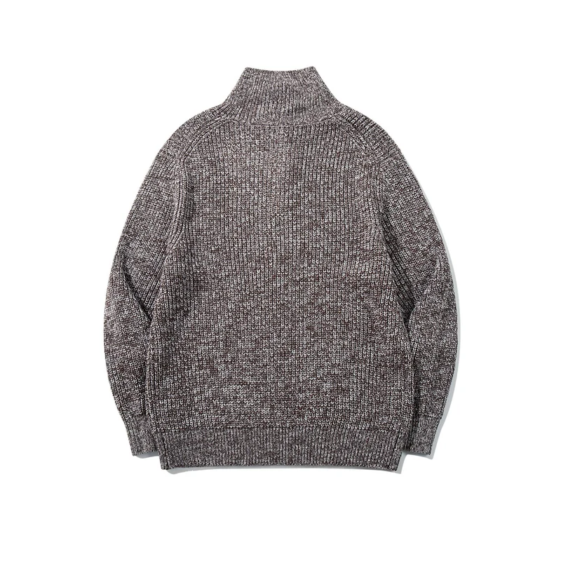 Unisex Grobgestrickter Rollkragenpullover mit halber Knopfleiste Nord Taschen