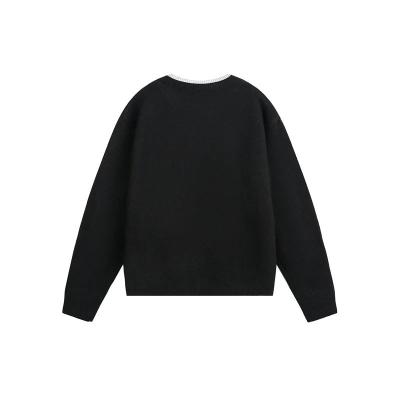 Unisex Grobgestrickter Pullover mit V‑Knopfleiste und Lagenkragen Nord Taschen