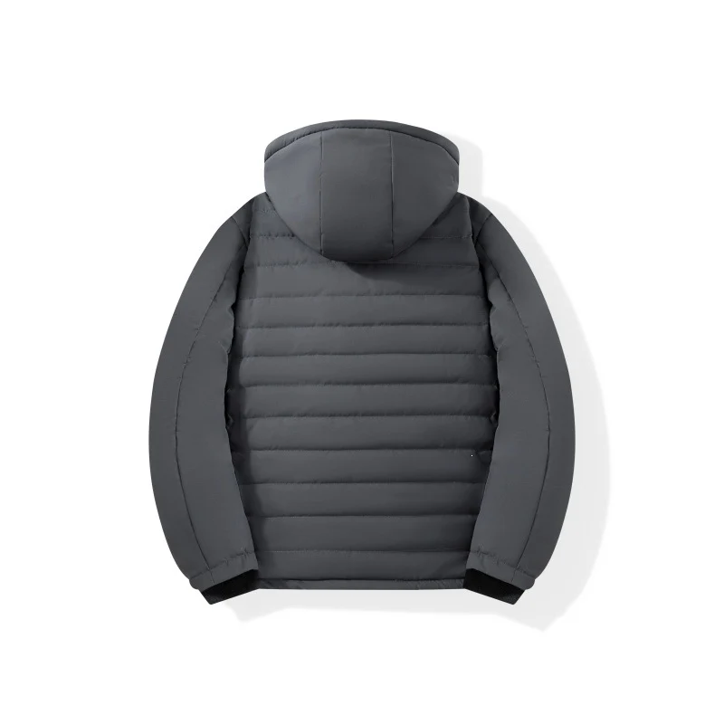 Herren Wattierte Kapuzenjacke mit Teddyfutter, winddichter Außenhülle & Reißverschlusstaschen Nord Taschen
