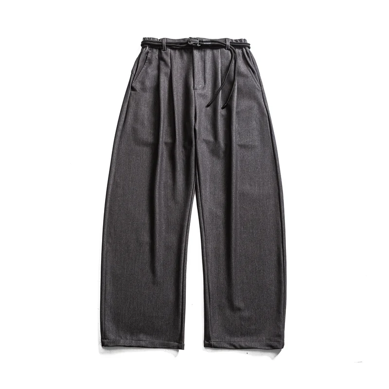 Damen Weite hochtaillierte Jeanshose mit Bundfalten, Kordelgürtel und Culotte-Schnitt Nord Taschen