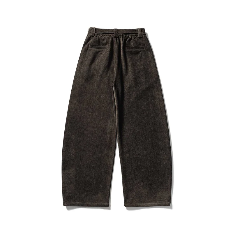 Damen Weite Hochtaillierte Bundfaltenhose mit Gürtel Nord Taschen