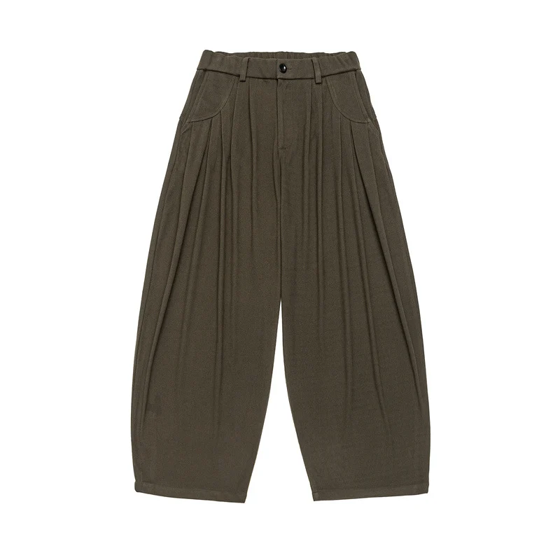 Damen Weite High‑Waist Plissee-Culotte-Hose mit Bundfalten und Gürtelschlaufen Nord Taschen