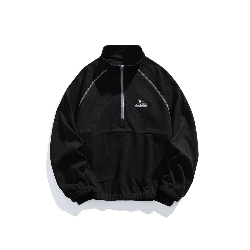 Unisex Oversize-Halbzip-Fleecepullover mit Stehkragen, Raglanärmeln und Kängurutasche Nord Taschen