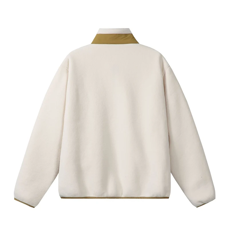 Unisex Oversize Fleece-Zipjacke mit Stehkragen und Kontrastpaspel Nord Taschen