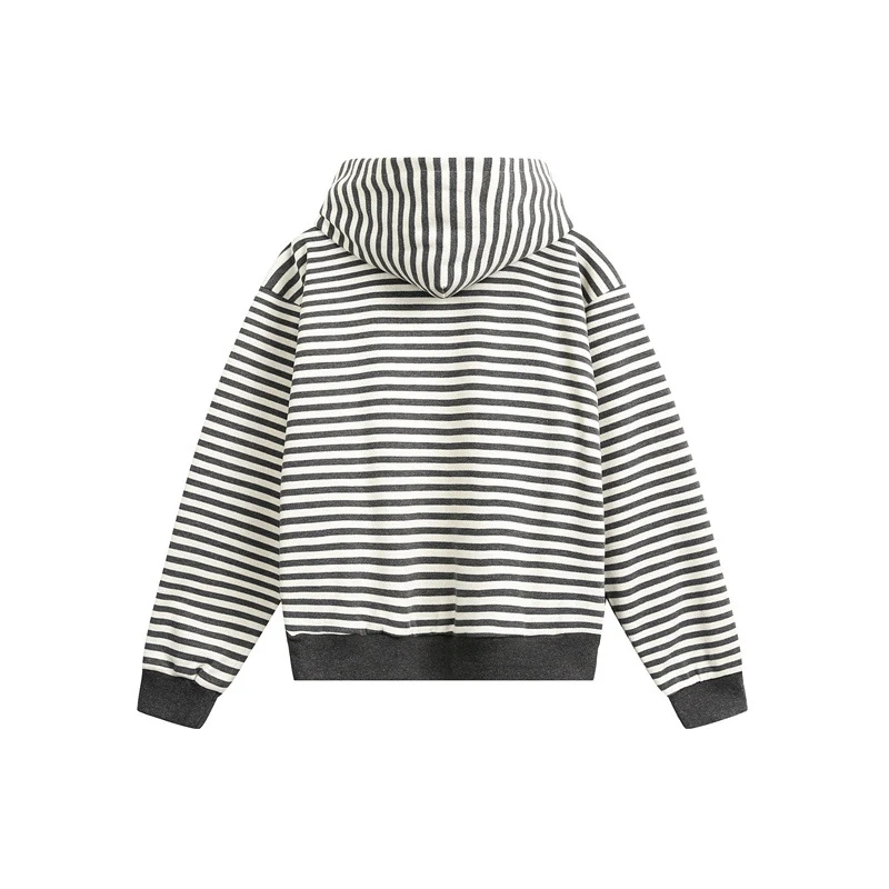 Unisex Gestreifter Kapuzenpullover im Boxy-Cut mit Raglanärmeln Nord Taschen