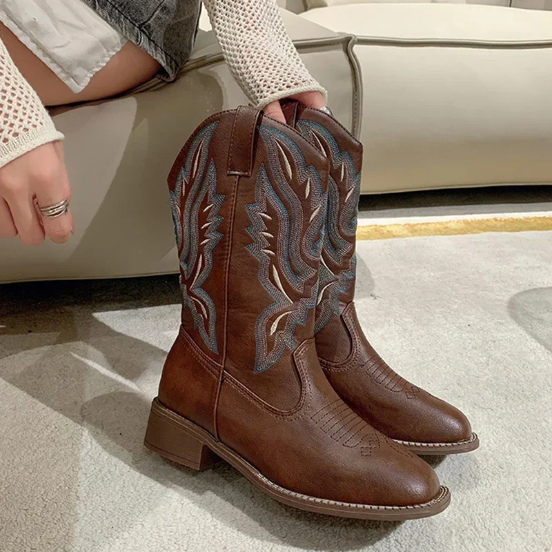 Bestickte Cowboystiefel Aus Leder für Damen - Vittorelli