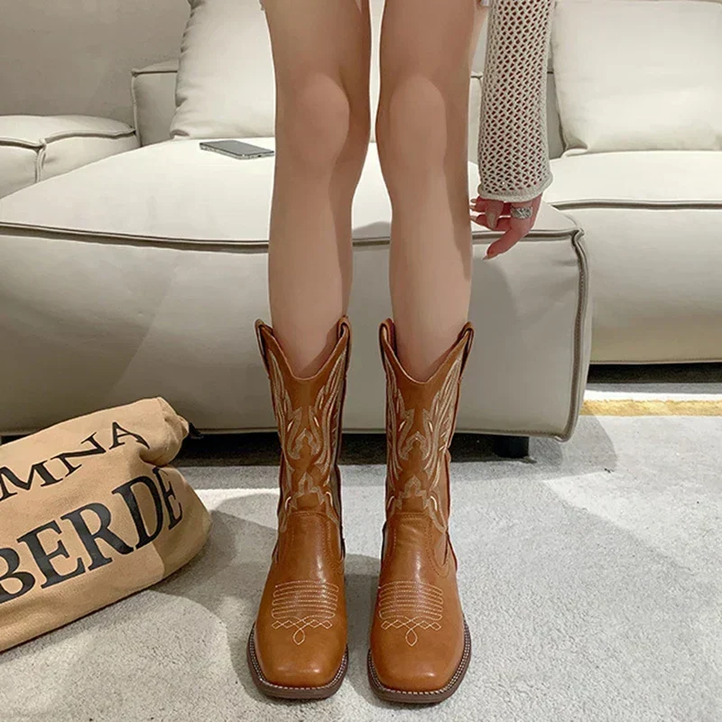 Bestickte Cowboystiefel Aus Leder für Damen - Vittorelli