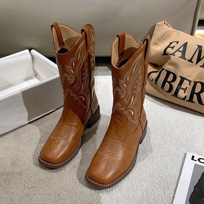 Bestickte Cowboystiefel Aus Leder für Damen - Vittorelli