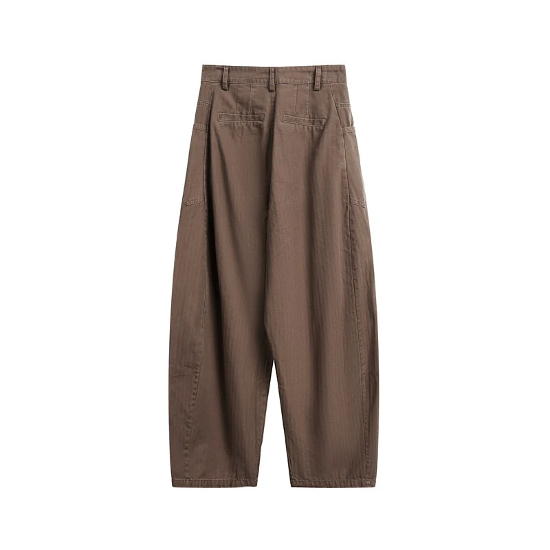 Damen Weite High‑Waist Cargo-Hose mit tiefem Schritt und aufgesetzten Seitentaschen Nord Taschen