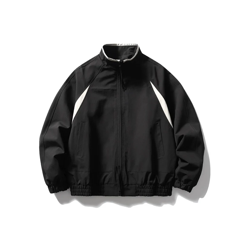 Herren Oversize Bomberjacke mit Stehkragen, Raglanärmeln und elastischem Saum Nord Taschen