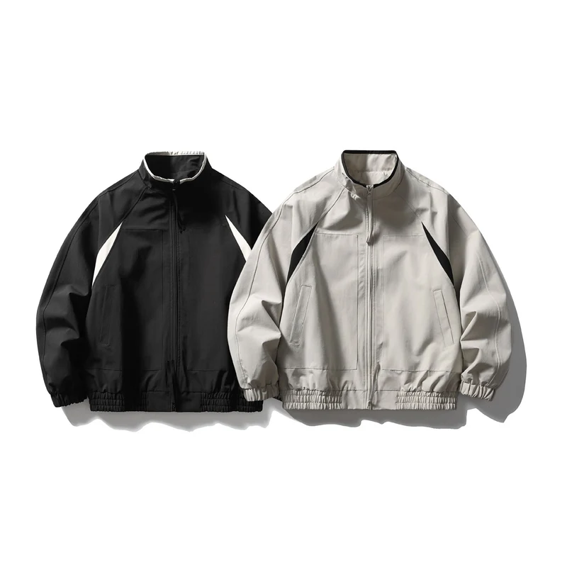 Herren Oversize Bomberjacke mit Stehkragen, Raglanärmeln und elastischem Saum Nord Taschen