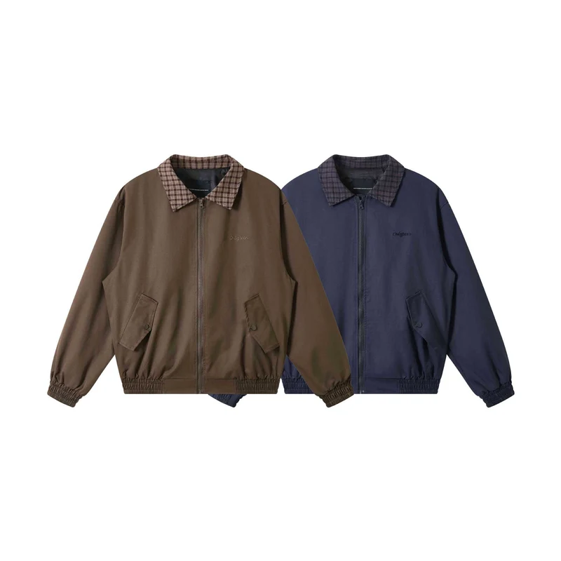 Herren Oversize‑Blousonjacke mit Karokragen und aufgesetzten Pattentaschen Nord Taschen