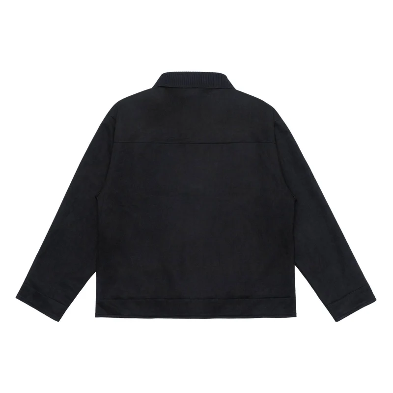 Herren Overshirt-Jacke aus strukturiertem Velours mit Rippenkragen Nord Taschen