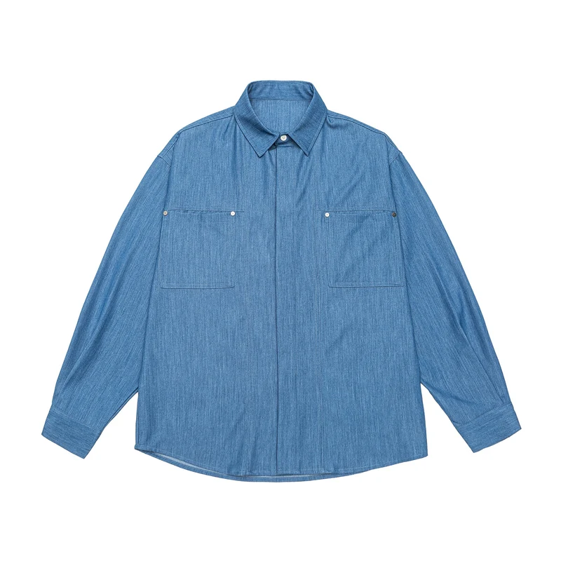 Herren Overshirt aus schwerer Twill‑Qualität mit verdeckter Knopfleiste und Brusttaschen Nord Taschen