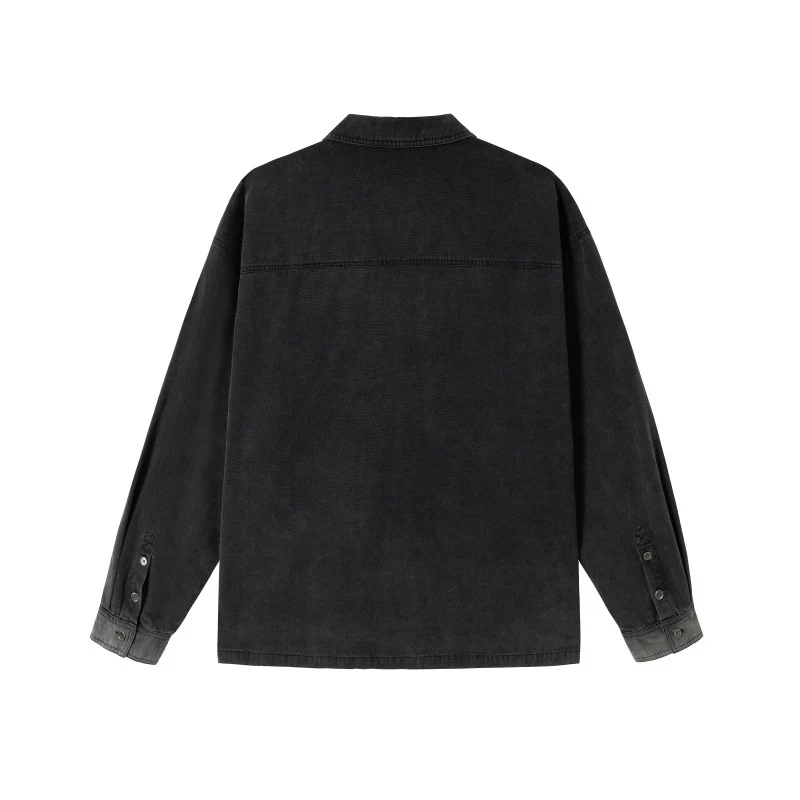Herren Overshirt aus Denim mit aufgesetzten Pin-Patches und Used-Details Nord Taschen