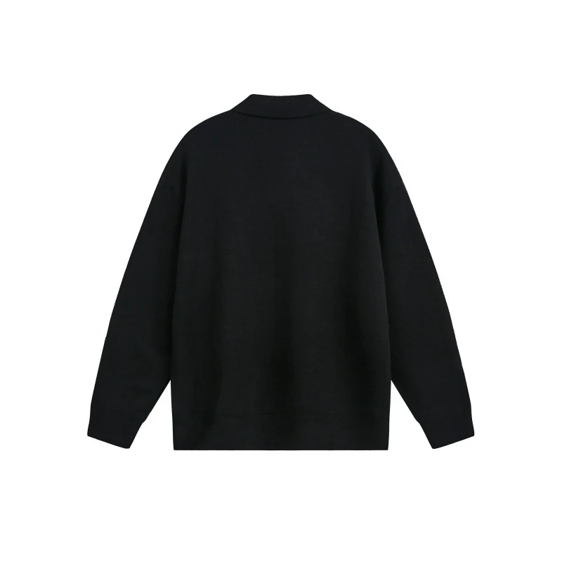 Herren Lockerer Strick-Polo-Pullover mit Knopfblende und Oversize-Schnitt Nord Taschen