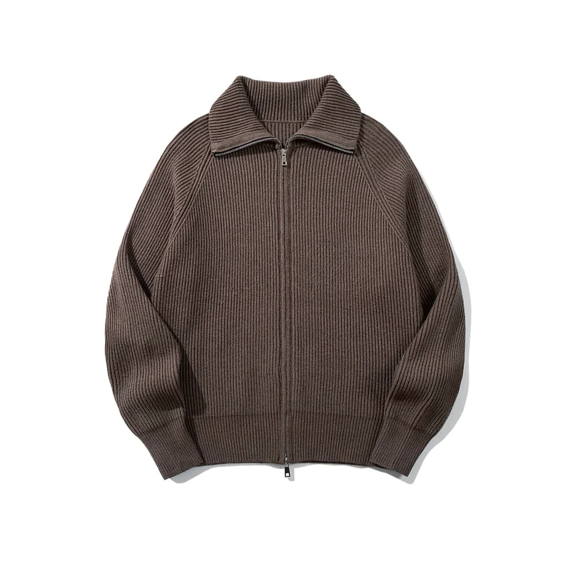 Damen Gerippte Strick‑Zipjacke mit hohem Stehkragen, Raglanärmeln und Boxy‑Schnitt Nord Taschen