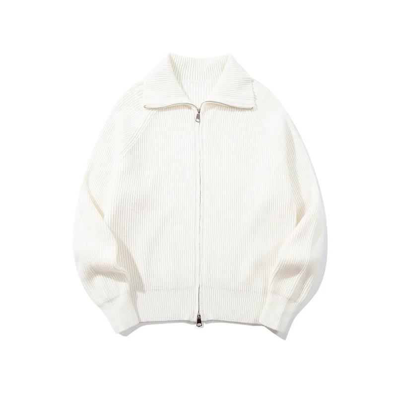 Damen Gerippte Strick‑Zipjacke mit hohem Stehkragen, Raglanärmeln und Boxy‑Schnitt Nord Taschen