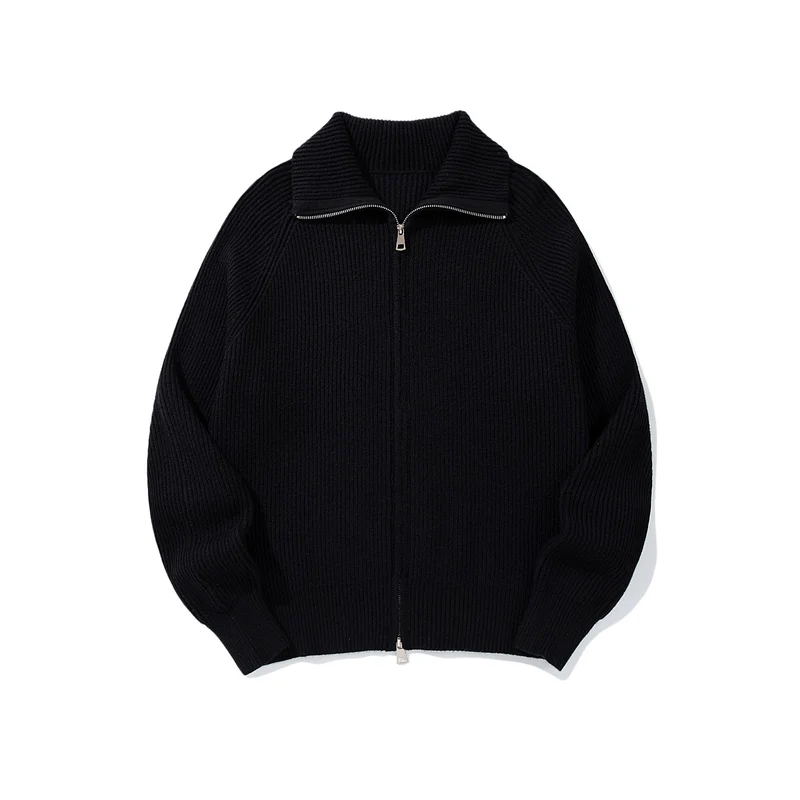 Damen Gerippte Strick‑Zipjacke mit hohem Stehkragen, Raglanärmeln und Boxy‑Schnitt Nord Taschen