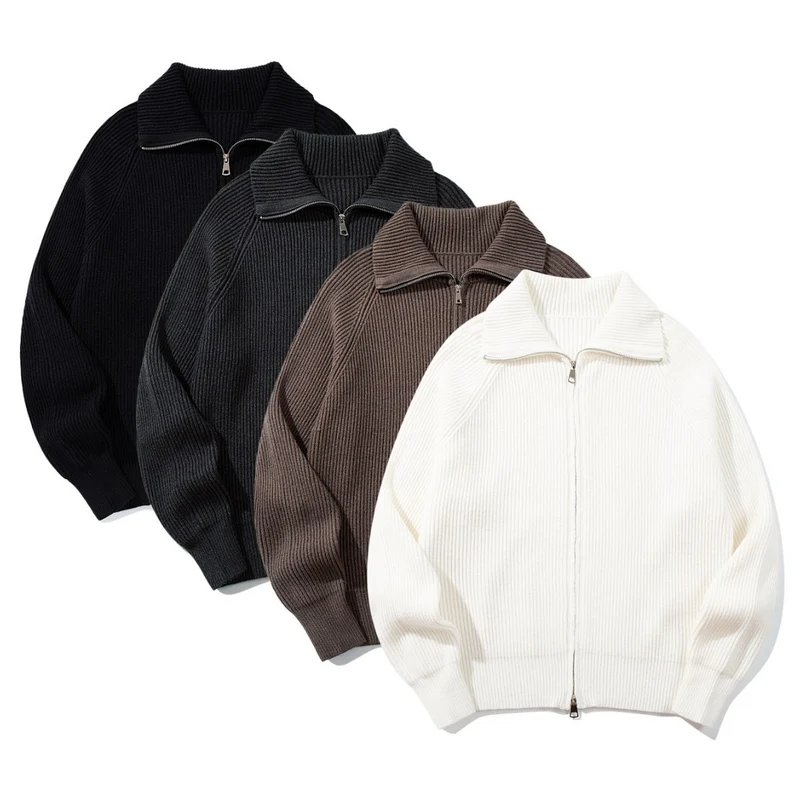 Damen Gerippte Strick‑Zipjacke mit hohem Stehkragen, Raglanärmeln und Boxy‑Schnitt Nord Taschen