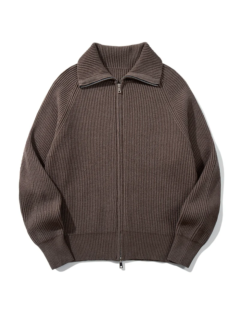 Damen Gerippte Strick‑Zipjacke mit hohem Stehkragen, Raglanärmeln und Boxy‑Schnitt Nord Taschen