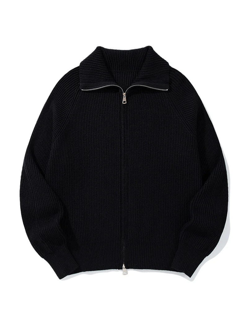 Damen Gerippte Strick‑Zipjacke mit hohem Stehkragen, Raglanärmeln und Boxy‑Schnitt Nord Taschen
