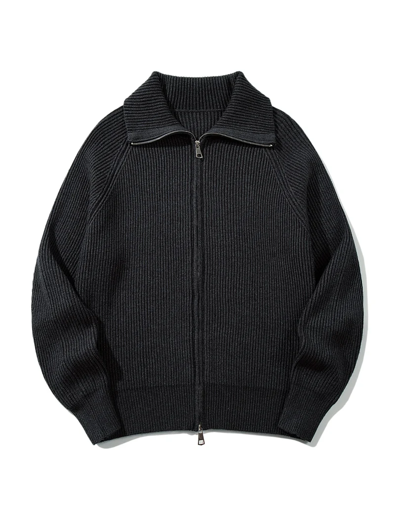 Damen Gerippte Strick‑Zipjacke mit hohem Stehkragen, Raglanärmeln und Boxy‑Schnitt Nord Taschen