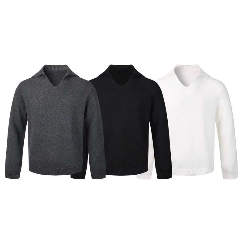 Damen Feinstrickpullover mit V‑Schlitzkragen und geripptem Saum Nord Taschen